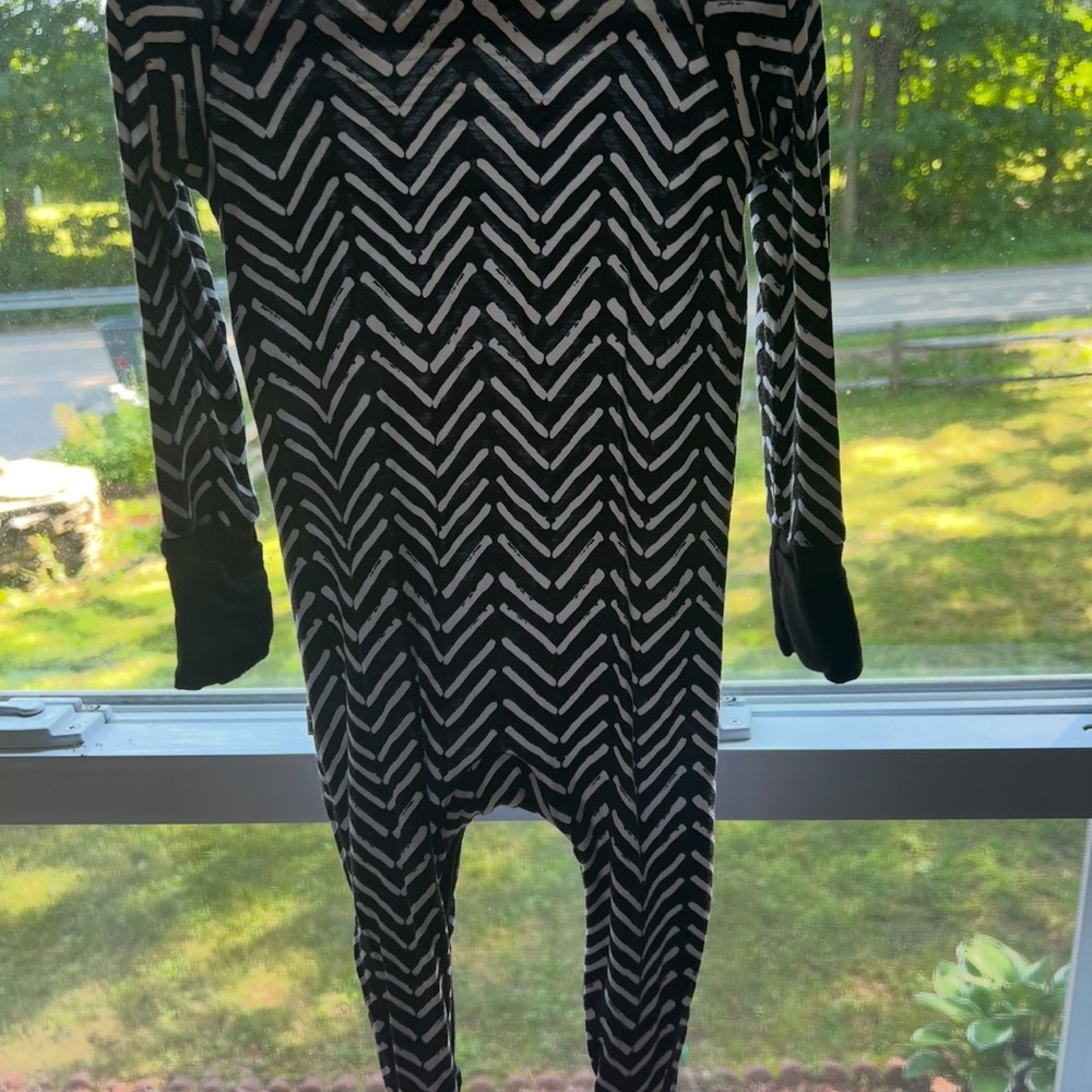 Little Sleepies Black and White Chevron Jumpsuit